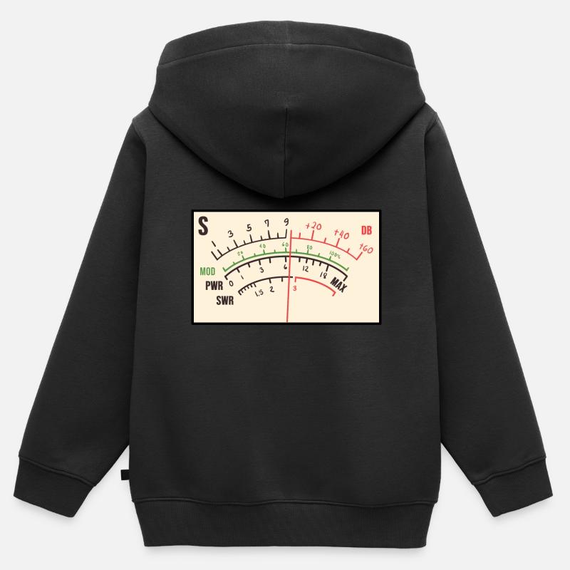 SWR-Meter amateur radio cadeau - Sweat Premium à capuche zippé enfant bio - noir