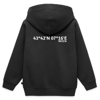 Nizza Koordinaten - Kinder Premium Organic Zip Hoodie - Schwarz - Hinten - AI Model Kid Male (0cm)