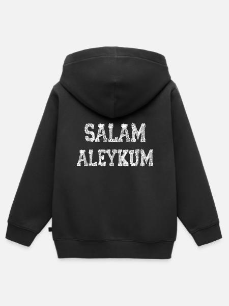 Salam Aleykun - Kids Premium Organic Zip-up Hoodie - black