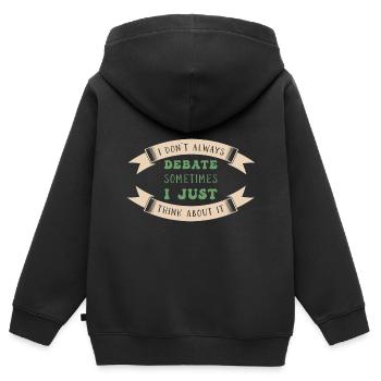 Debattieren Debatte Argumentieren - Kinder Premium Organic Zip Hoodie - Schwarz - Hinten - AI Model Kid Male (0cm)
