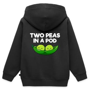 Two peas in a pod couples parents jumeaux amis - Sweat Premium à capuche zippé enfant bio - noir - Dos - AI Model Kid Male (0cm)