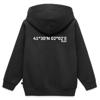 Coordonnées Rubí - Sweat Premium à capuche zippé enfant bio - noir - Dos - AI Model Kid Male (0cm)