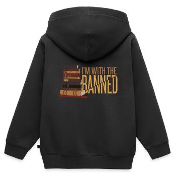 Ich bin bei den Verbotenen - Kinder Premium Organic Zip Hoodie - Schwarz - Hinten - AI Model Kid Male (0cm)