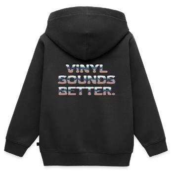 Vinyl Sounds Better - Retro Musikliebhaber - Kinder Premium Organic Zip Hoodie - Schwarz - Hinten - AI Model Kid Male (0cm)