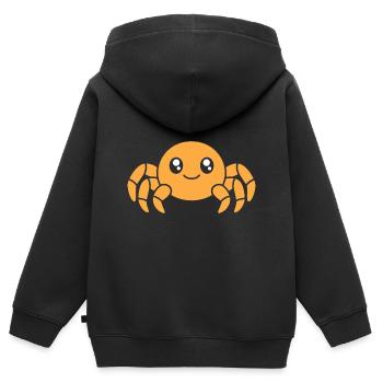 araignée - Sweat Premium à capuche zippé enfant bio - noir - Dos - AI Model Kid Male (0cm)