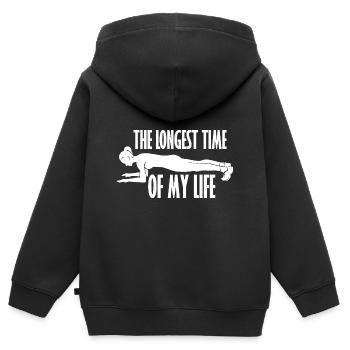 Planking - Abs Workout Cardio Funny - Gym - Kinder Premium Organic Zip Hoodie - Schwarz - Hinten - AI Model Kid Male (0cm)