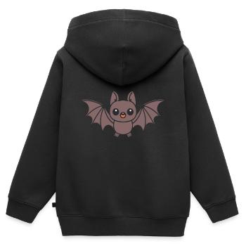 bat - Kids Premium Organic Zip-up Hoodie - black - Back - AI Model Kid Male (0cm)