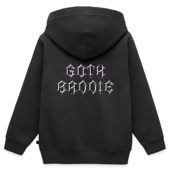 Méchant gothique ! Gothique Fille Gothique Esthétique - Sweat Premium à capuche zippé enfant bio - noir - Dos - AI Model Kid Male (0cm)