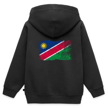 Namibia - Kinder Premium Organic Zip Hoodie - Schwarz - Hinten - AI Model Kid Male (0cm)