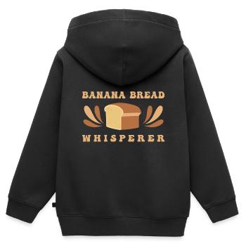 Cuisson du pain Boulangers Boulangers Cuisson du levain - Sweat Premium à capuche zippé enfant bio - noir - Dos - AI Model Kid Male (0cm)