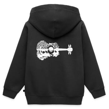 Guitar Family Tree - Kids Premium Organic Zip-up Hoodie - black - Back - AI Model Kid Male (0cm)