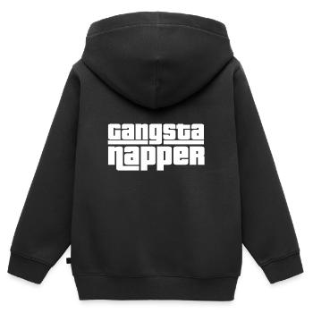 gangsta napper - Kinder Premium Organic Zip Hoodie - Schwarz - Hinten - AI Model Kid Male (0cm)