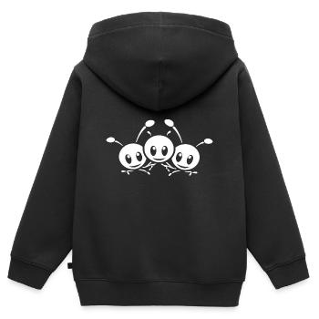 Ameise - Kinder Premium Organic Zip Hoodie - Schwarz - Hinten - AI Model Kid Male (0cm)