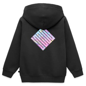 planètes folles - Sweat Premium à capuche zippé enfant bio - noir - Dos - AI Model Kid Male (0cm)