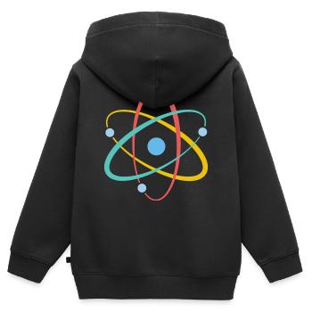 Physik Atom Physiker Geschenk - Kinder Premium Organic Zip Hoodie - Schwarz - Hinten - AI Model Kid Male (0cm)