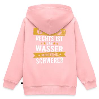 Lustiger Maurer Handwerker Wasserwaage Spruch - Kinder Premium Organic Zip Hoodie - Rosa - Hinten - AI Model Kid Female (0cm)
