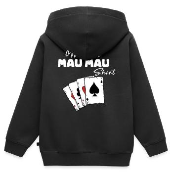Mau Mau Offizielles Shirt - Kinder Premium Organic Zip Hoodie - Schwarz - Hinten - AI Model Kid Male (0cm)