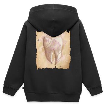 Vintage Art für Zahnarzt & Zahnarzthelferin - Kinder Premium Organic Zip Hoodie - Schwarz - Hinten - AI Model Kid Male (0cm)