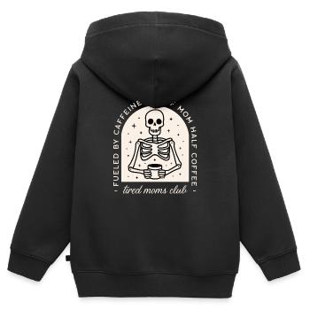 Müde Mütter Club Junge Mutter Müde Humor - Kinder Premium Organic Zip Hoodie - Schwarz - Hinten - AI Model Kid Male (0cm)