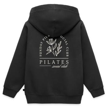 Pilates Club Studio Sonntagskurse - Kinder Premium Organic Zip Hoodie - Schwarz - Hinten - AI Model Kid Male (0cm)