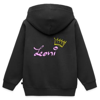 Leoni - Kinder Premium Organic Zip Hoodie - Schwarz - Hinten - AI Model Kid Male (0cm)