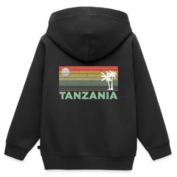 Tansania Tansania Geschenk für Tansanier Tansania - Kinder Premium Organic Zip Hoodie - Schwarz - Hinten - AI Model Kid Male (0cm)