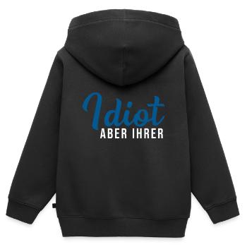 Zicke Aber Seine Idiot aber Ihrer Partnerlook Paar - Kinder Premium Organic Zip Hoodie - Schwarz - Hinten - AI Model Kid Male (0cm)