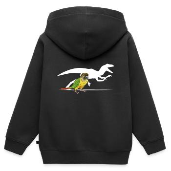 Molina Perruche Perroquet Perruche Oiseau Perruche - Sweat Premium à capuche zippé enfant bio - noir - Dos - AI Model Kid Male (0cm)