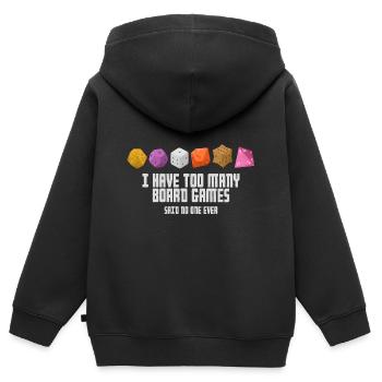 Brettspiel - Kinder Premium Organic Zip Hoodie - Schwarz - Hinten - AI Model Kid Male (0cm)