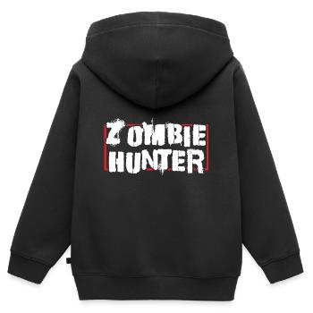 Chasseurs de zombies - Sweat Premium à capuche zippé enfant bio - noir - Dos - AI Model Kid Male (0cm)