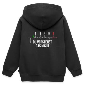 Du Verstehst Das Nicht Motorrad Gangschaltung Moto - Kinder Premium Organic Zip Hoodie - Schwarz - Hinten - AI Model Kid Male (0cm)