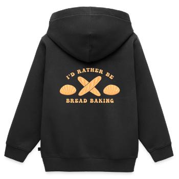 Cuisson du pain Boulangers Boulangers Cuisson du levain - Sweat Premium à capuche zippé enfant bio - noir - Dos - AI Model Kid Male (0cm)