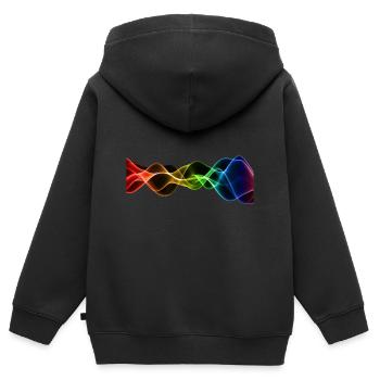 Frequenz Vibration Schwingungen Hertz - Kinder Premium Organic Zip Hoodie - Schwarz - Hinten - AI Model Kid Male (0cm)