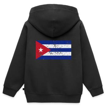 Cuba - Sweat Premium à capuche zippé enfant bio - noir - Dos - AI Model Kid Male (0cm)