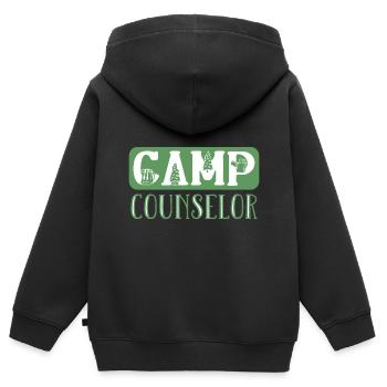 Zeltlager Leiter Sommercamp - Kinder Premium Organic Zip Hoodie - Schwarz - Hinten - AI Model Kid Male (0cm)