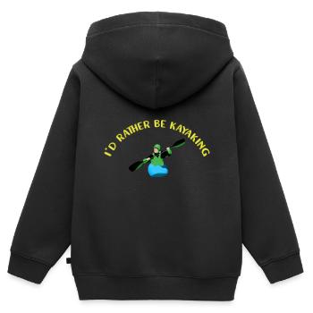 Kajak Kajakfahren - Kinder Premium Organic Zip Hoodie - Schwarz - Hinten - AI Model Kid Male (0cm)