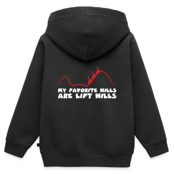 Roller Coaster Amusement Park Amusement Park - Kids Premium Organic Zip-up Hoodie - black - Back - AI Model Kid Male (0cm)