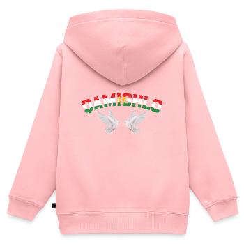 Kurdistan - Kinder Premium Organic Zip Hoodie - Rosa - Hinten - AI Model Kid Female (0cm)