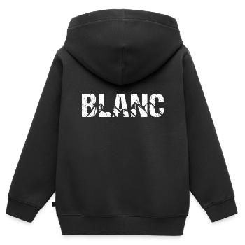Blanc Vintage Alpen Berg - Kinder Premium Organic Zip Hoodie - Schwarz - Hinten - AI Model Kid Male (0cm)