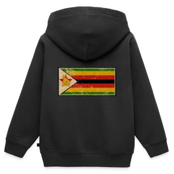 Zimbabwe - Sweat Premium à capuche zippé enfant bio - noir - Dos - AI Model Kid Male (0cm)