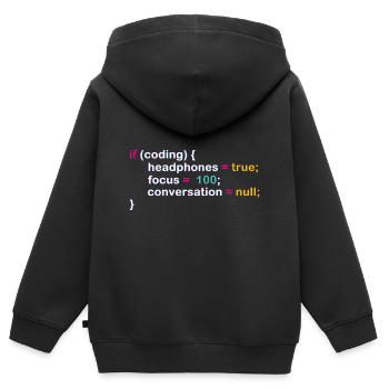 Programmer Humor Code Joke for IExperten - Kids Premium Organic Zip-up Hoodie - black - Back - AI Model Kid Male (0cm)