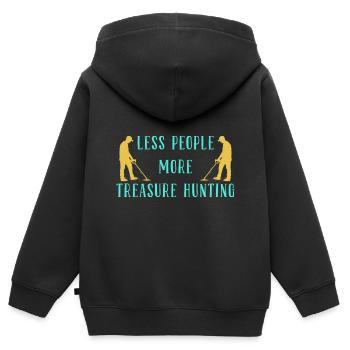 Treasure Hunter Treasure Hunt Metal Detector - Kids Premium Organic Zip-up Hoodie - black - Back - AI Model Kid Male (0cm)
