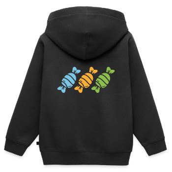 candy - Kids Premium Organic Zip-up Hoodie - black - Back - AI Model Kid Male (0cm)