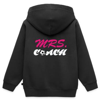 Mrs. Coach - Kinder Premium Organic Zip Hoodie - Schwarz - Hinten - AI Model Kid Male (0cm)