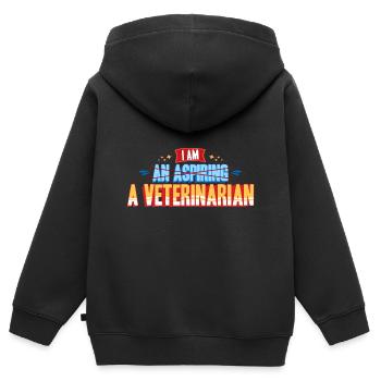 Tierarzt - Ich bin ein Tierarzt - Kinder Premium Organic Zip Hoodie - Schwarz - Hinten - AI Model Kid Male (0cm)