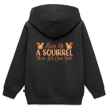 Eichhörnchen - Kinder Premium Organic Zip Hoodie - Schwarz - Hinten - AI Model Kid Male (0cm)