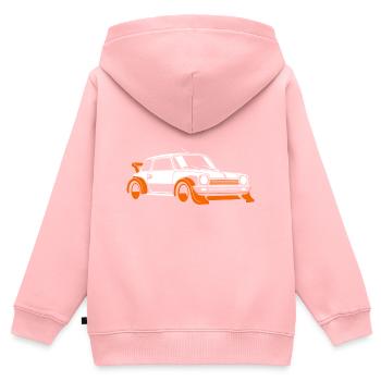 Rallye-Fahrzeug - Kinder Premium Organic Zip Hoodie - Rosa - Hinten - AI Model Kid Female (0cm)