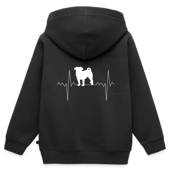 Carlin de fréquence cardiaque - Sweat Premium à capuche zippé enfant bio - noir - Dos - AI Model Kid Male (0cm)