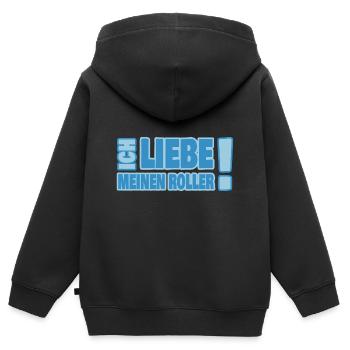 Ich liebe Roller Motorroller - Kinder Premium Organic Zip Hoodie - Schwarz - Hinten - AI Model Kid Male (0cm)