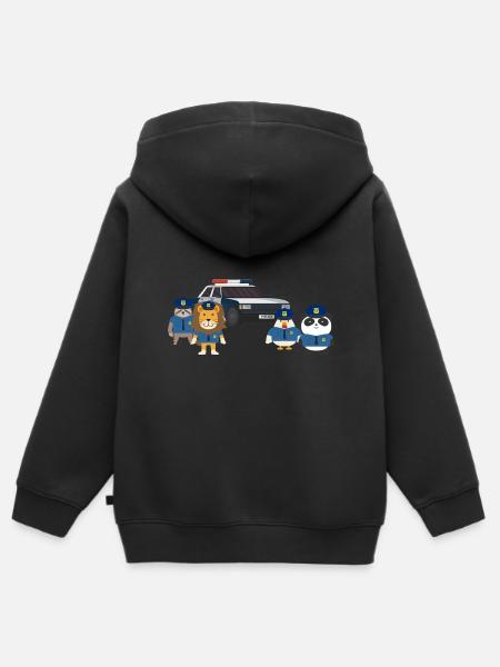 Polizei - Kinder Premium Organic Zip Hoodie - Schwarz